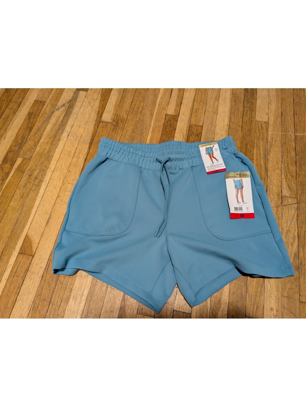 Mondetta Light Blue Recycled Polyester Athletic Shorts Size M